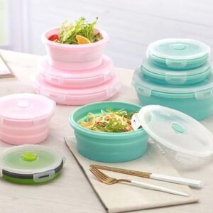 Pack of 2 Foldable Food Boxes | Air Lock Silicone Box