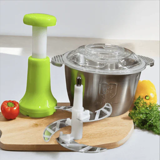 2-Litre 4-Blade Meat and Vegetable Chopper with Stainless Steel Bowl