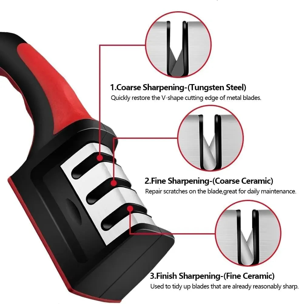 Knife Sharpener | 4 in 1 Manual Knife Sharpener